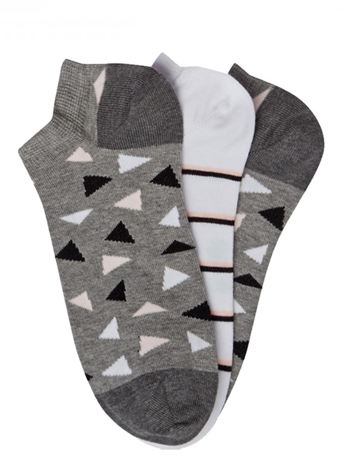MEWE Γυναικείες Κάλτσες Κοφτές με σχέδιο ΓΑΤΑ 3ΤΕΜ - 0822
